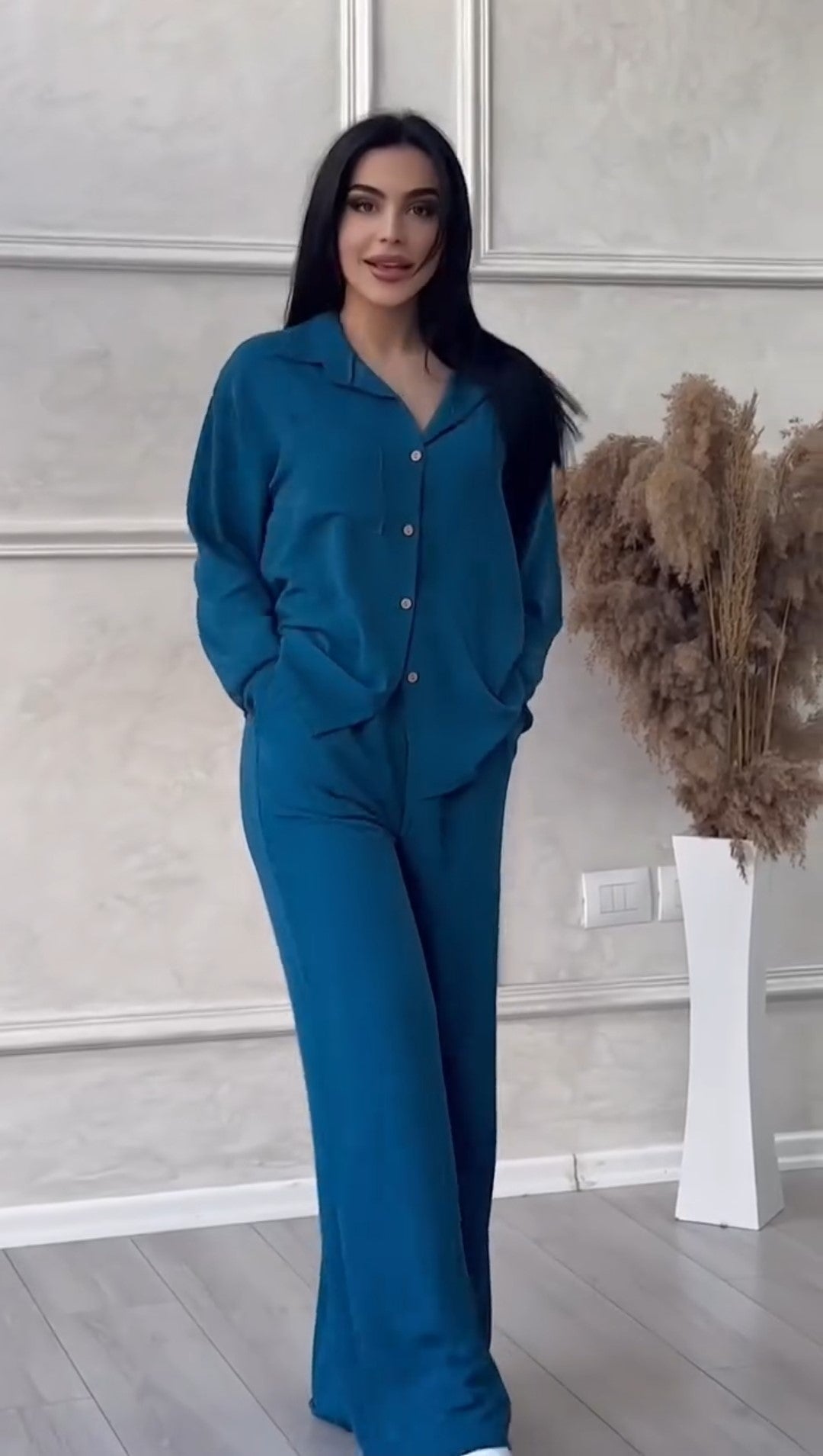 Women Linen Set | Linen Shirt Pants | Luxi Wears