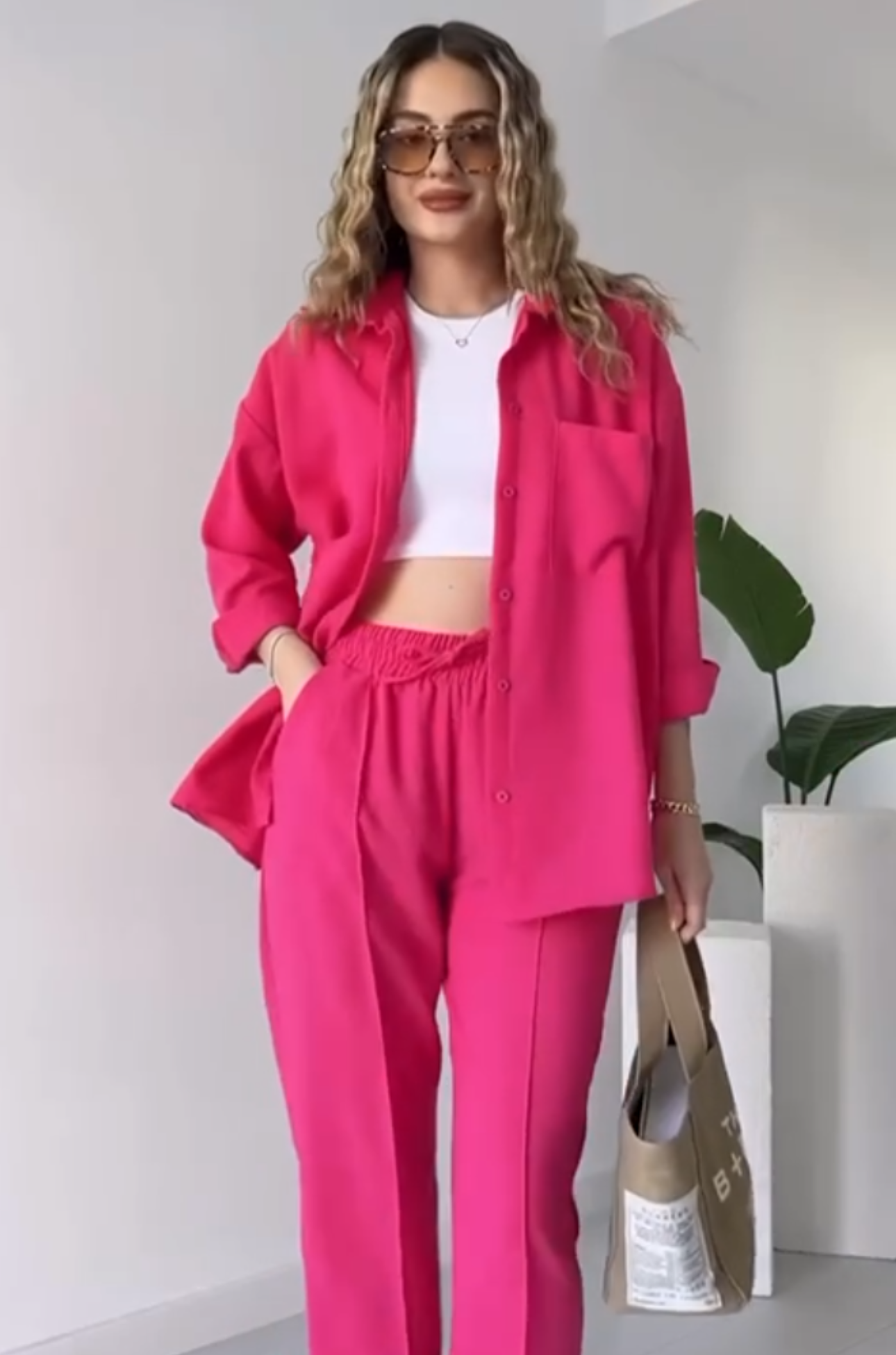 Women's Linen Shirt & Trouser Set