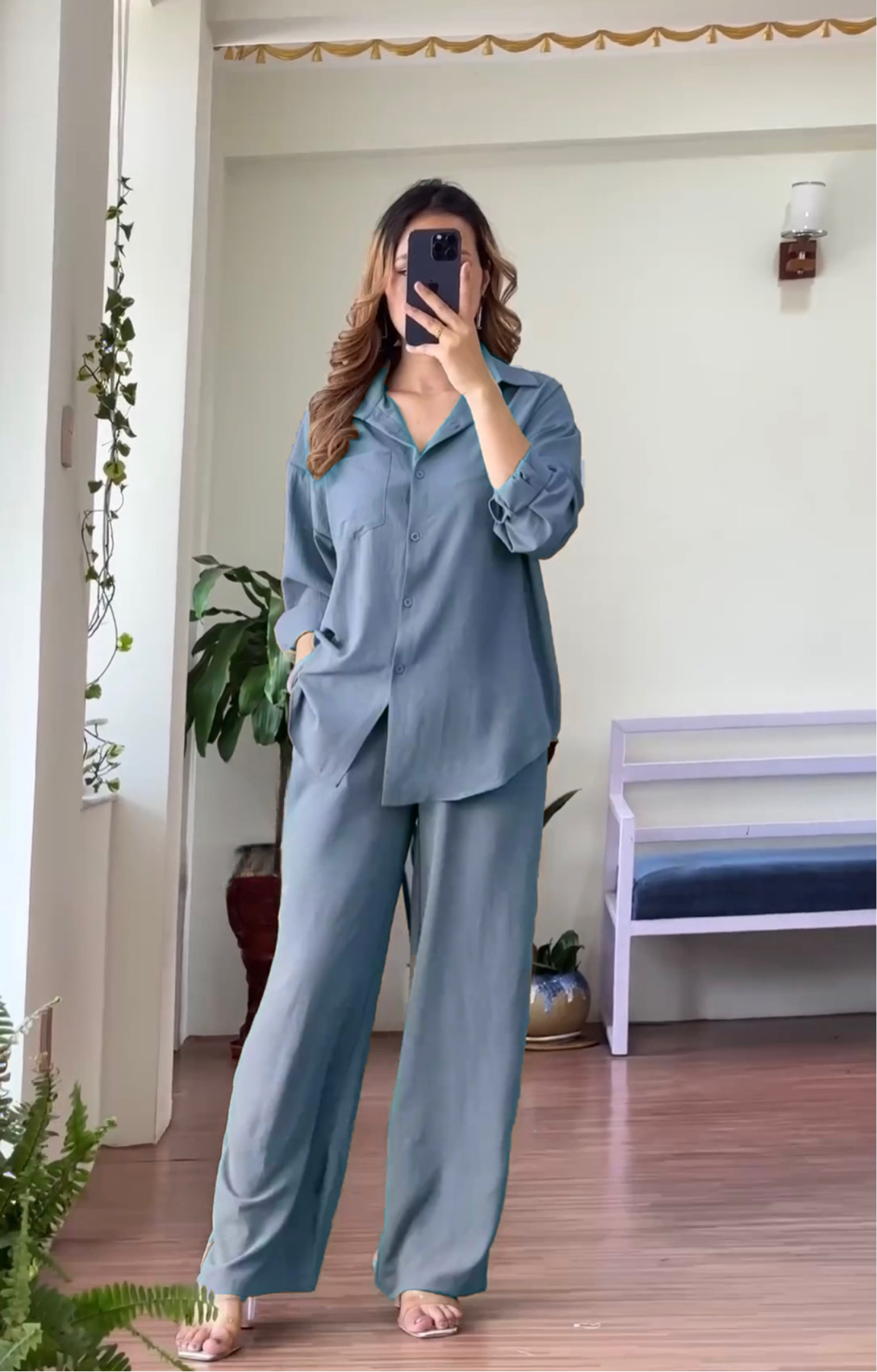 Women’s Linen Shirt & Trouser Set | Malabis Fashion