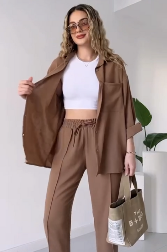 Women's Linen Shirt & Trouser Set | Linen Women's Suit