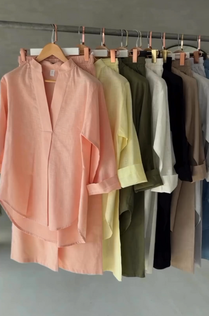 Linen Set Women's | Casual Linen Outfit - Malabis Clothing
