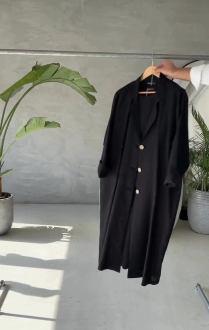 Women's Stylish Coat Set | Casual Long Coat Outfit | Luxi Wears