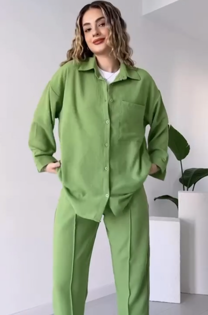 Women's Linen Shirt & Trouser Set