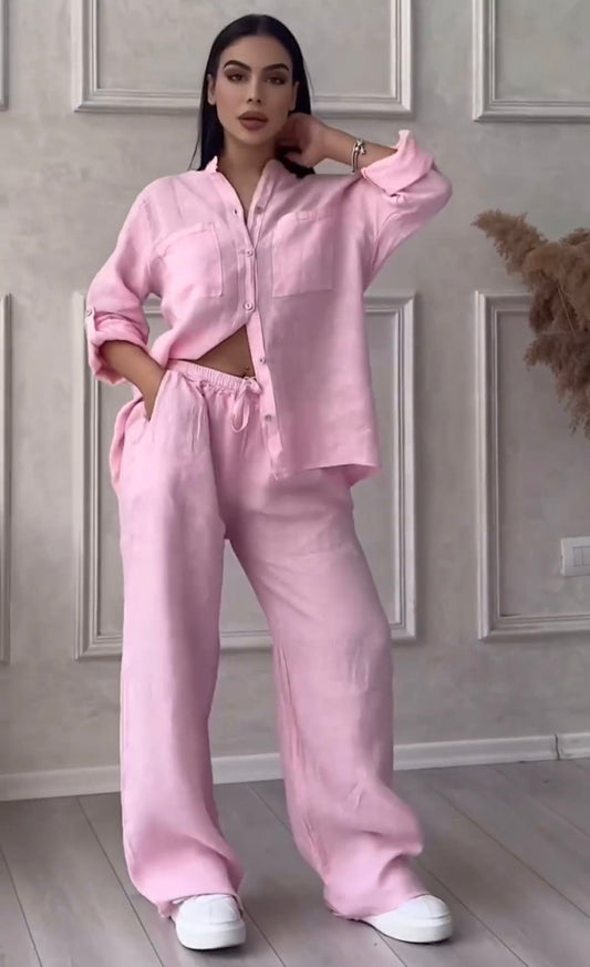 Linen Shirt & Trouser Set for Women | Malabis Fashion